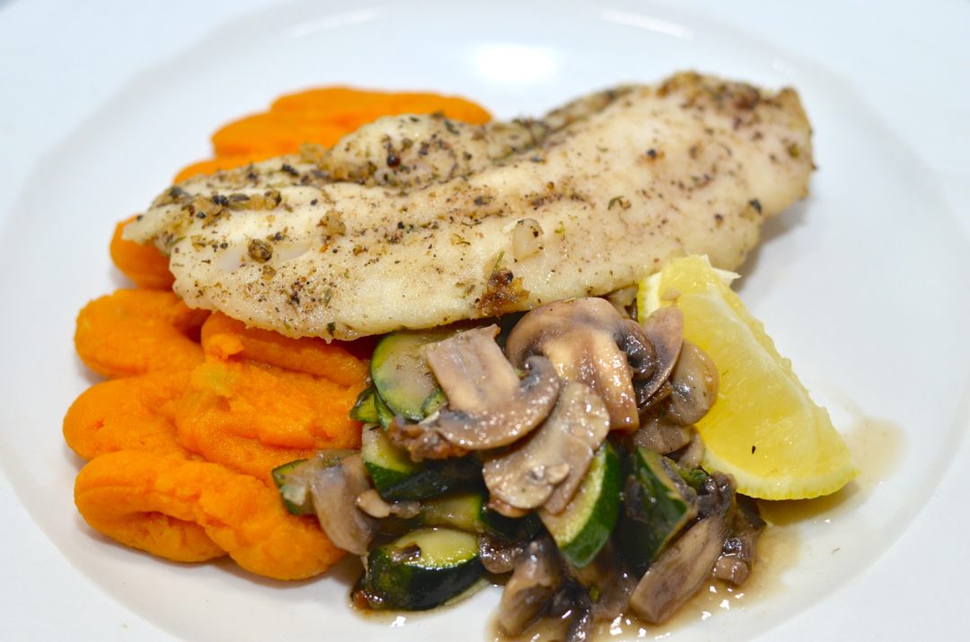 Grilled Fish with Butternut Mash